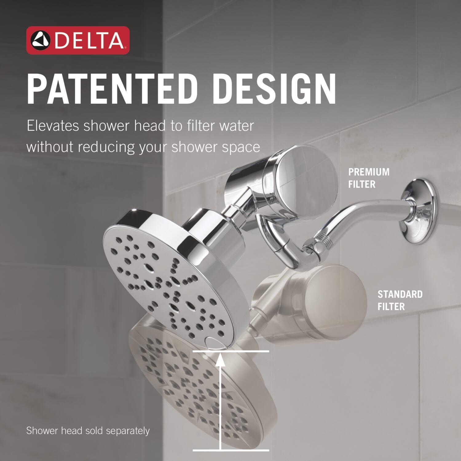 Delta Faucet Clarifi - Accesorio de filtro de ducha premium con filtro, filtro de ducha de agua dura, filtro de cabezal de ducha, cromado 5SF100