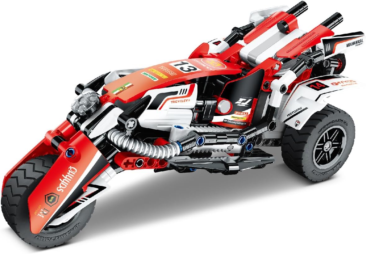 iM.Master - Moto Blanca 2 en 1 - Maqueta de Moto Technic Combinable con Coche F1 - Pull Back - Bloques de Construcción Adultos y Niños - 198 Piezas - Juegos Educativos STEM - Maqueta para Construir