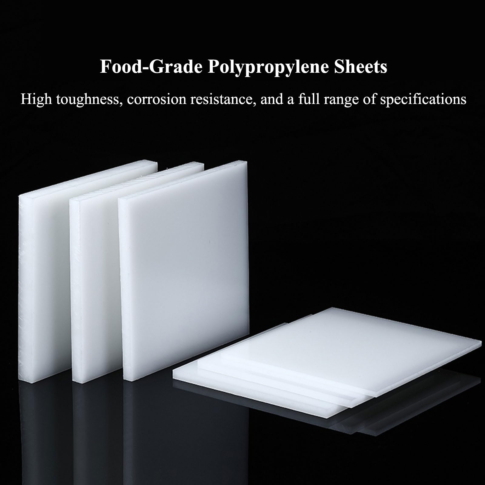 4 láminas de polipropileno blanco: láminas de plástico PP duraderas for bricolaje, mecanizado y uso industrial.(100x200x4mm)