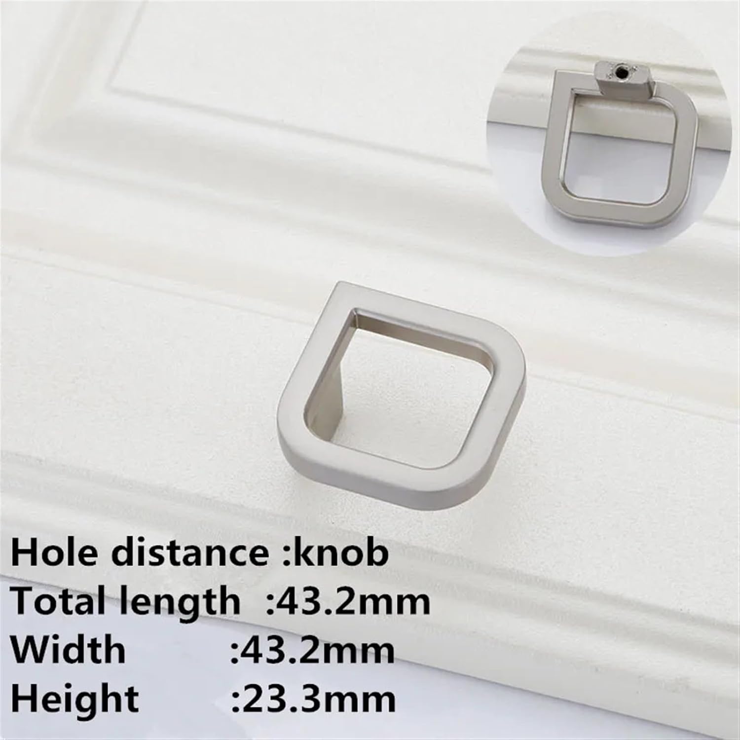 Cabinet Handles Drawer Knobs Kitchen Cupboard Door Pulls Fashion Furniture Handle Hardware 2Pcs(Sand Silver)