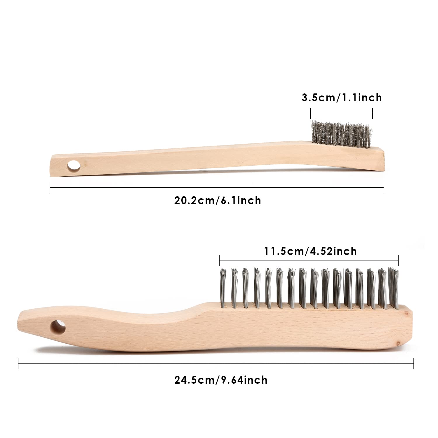 Lot De 2 Brosses Métalliques Très Résistantes En Acier Au Carbone Pour Nettoyer La Rouille Et Les Saletés Lourdes Avec Poignée Ergonomique