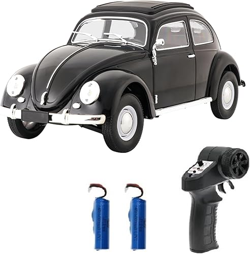 Auto a control remoto, escala 116, modelo de escarabajo clásico, auto de juguete para adultos, 2.4 GHz, 4 canales, tracción trasera, con luces LED y