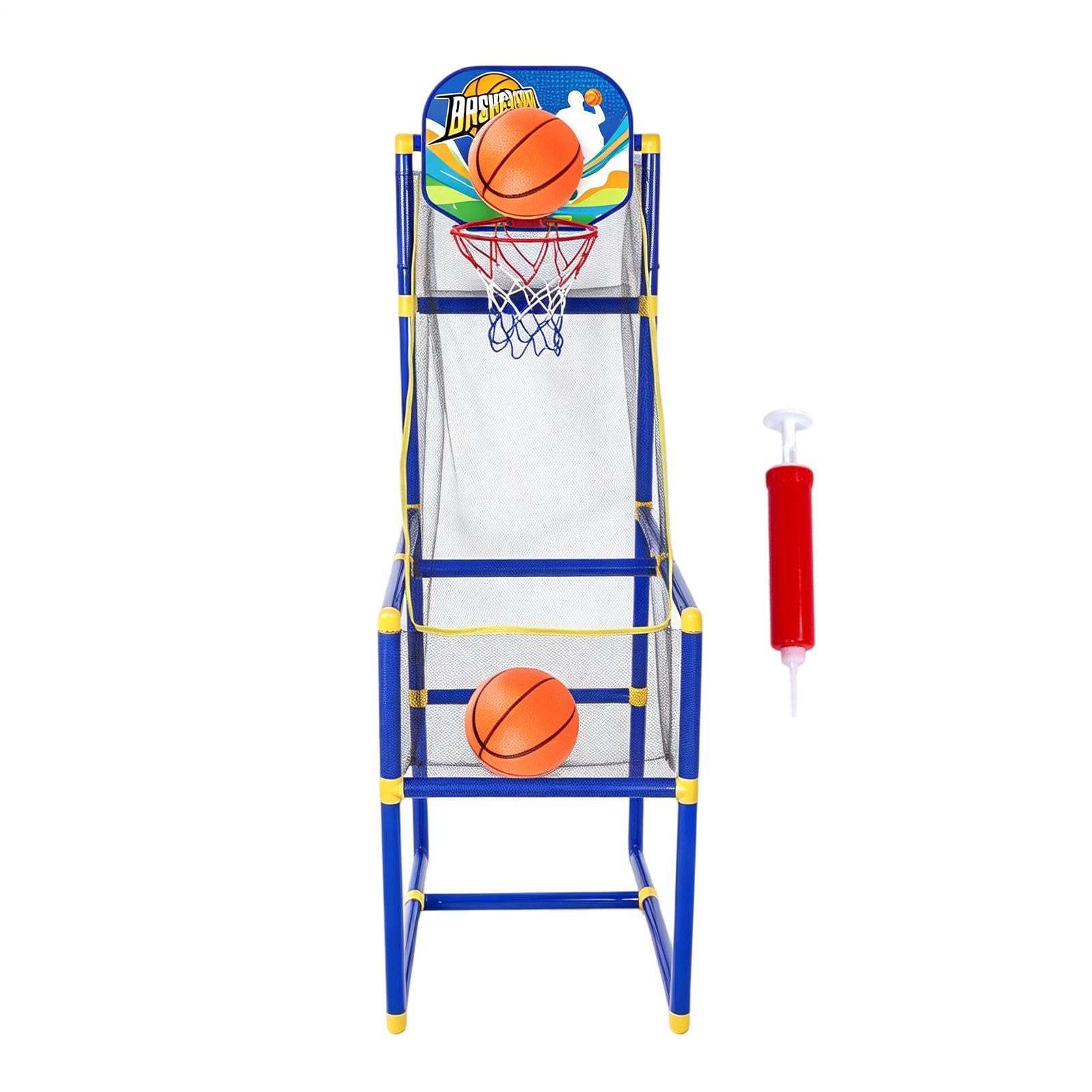 Canasta Baloncesto Interior Infantil Juegos Deportivos Portátiles con Bomba | Canasta De Baloncesto Infantil Para Camping Carnaval Playa Parque Patio De Juegos Jardín Exterior