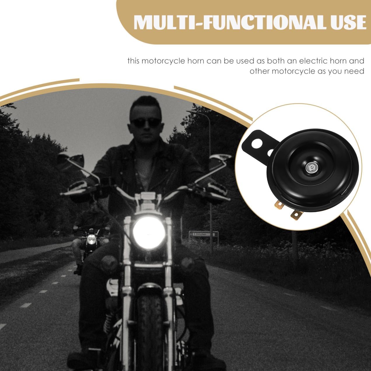 BETOOKY Loud Motorcycle Horn Metal Replacement Horn for Atv Bike Scooter with Powerful Electric Speaker Suitable for Motorbike and Powersports Vehicles