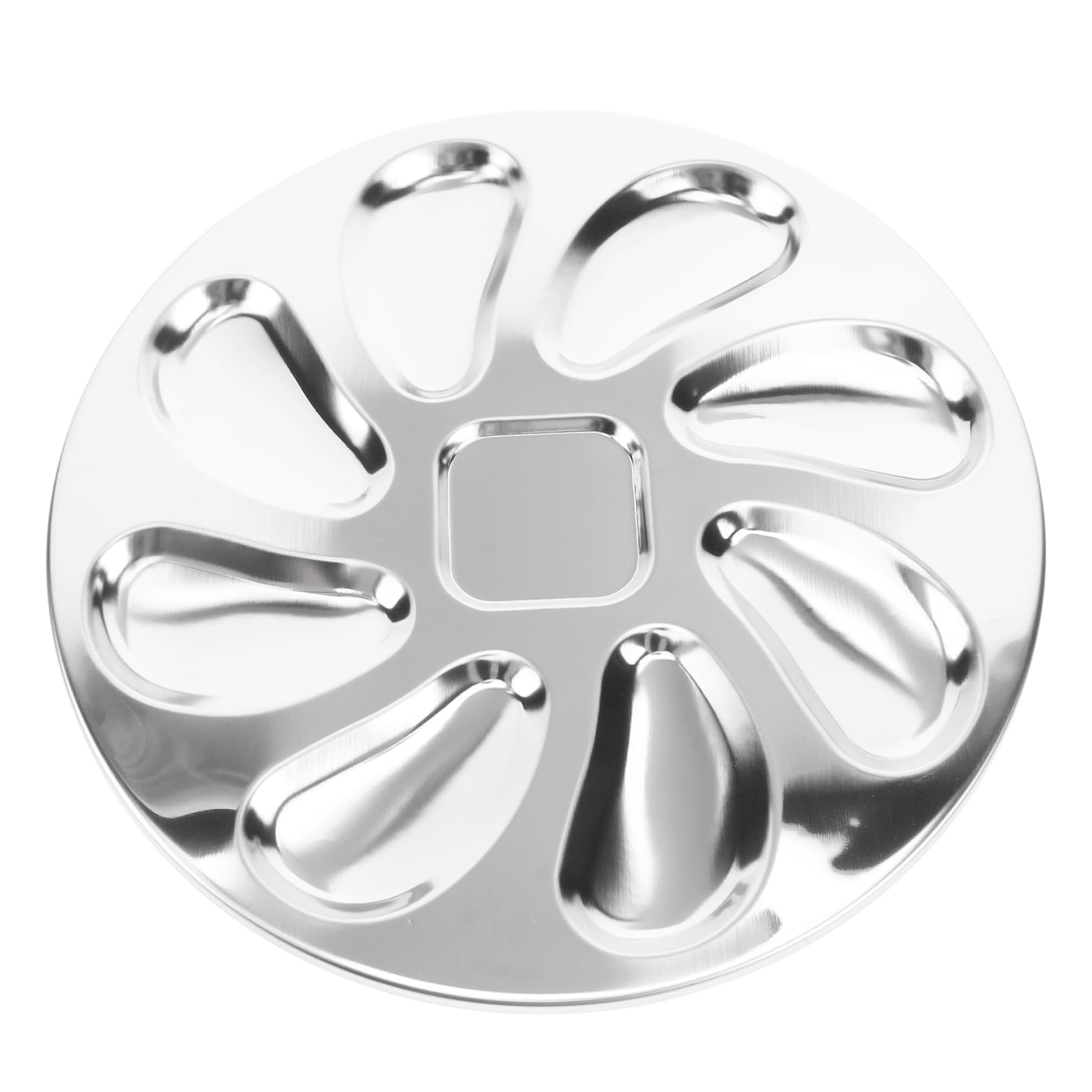 Acier Inoxydable Assiette à Huîtres, Argenté Plat de Service