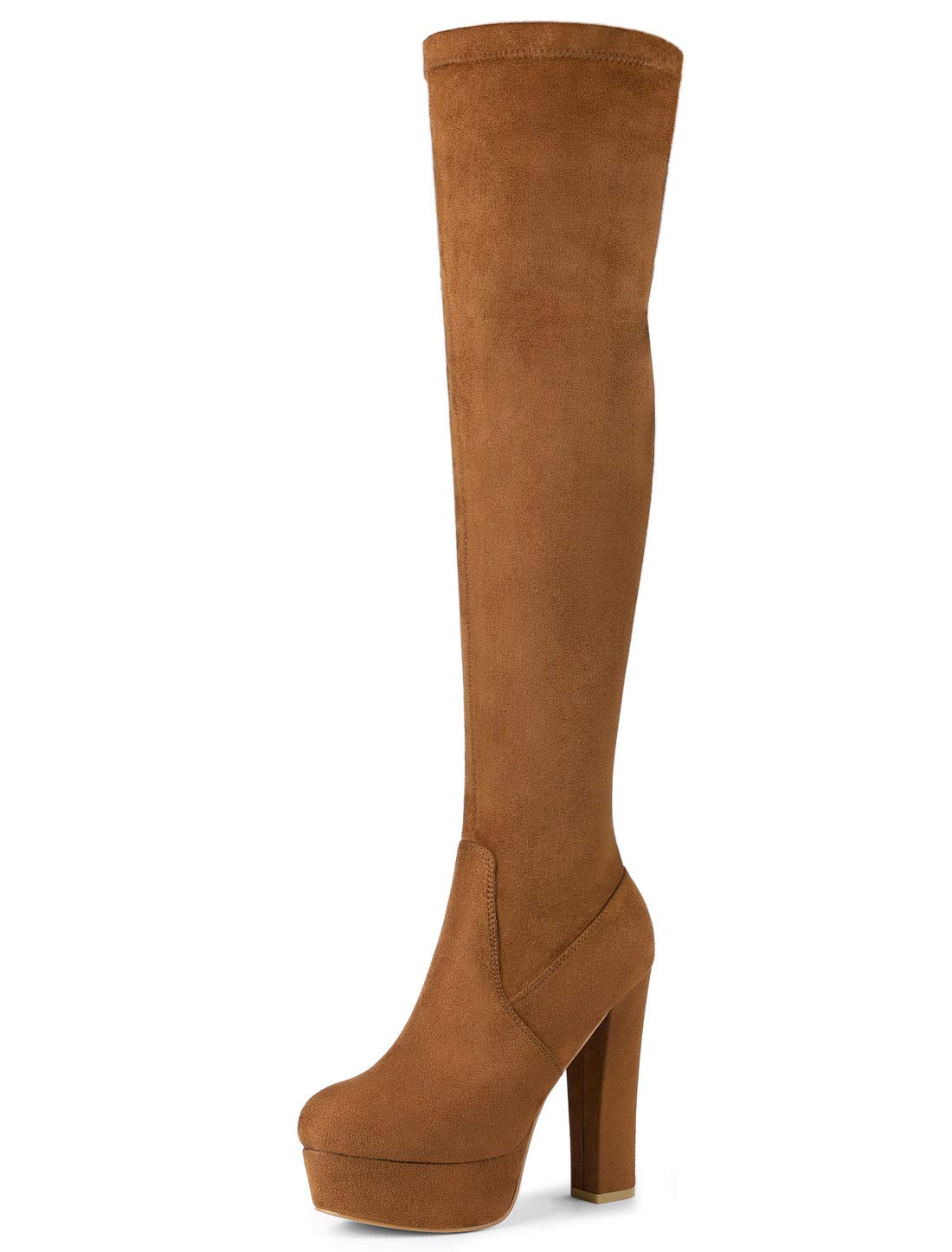 Allegra K Women's Platform Block Heel Over Knee High Boots