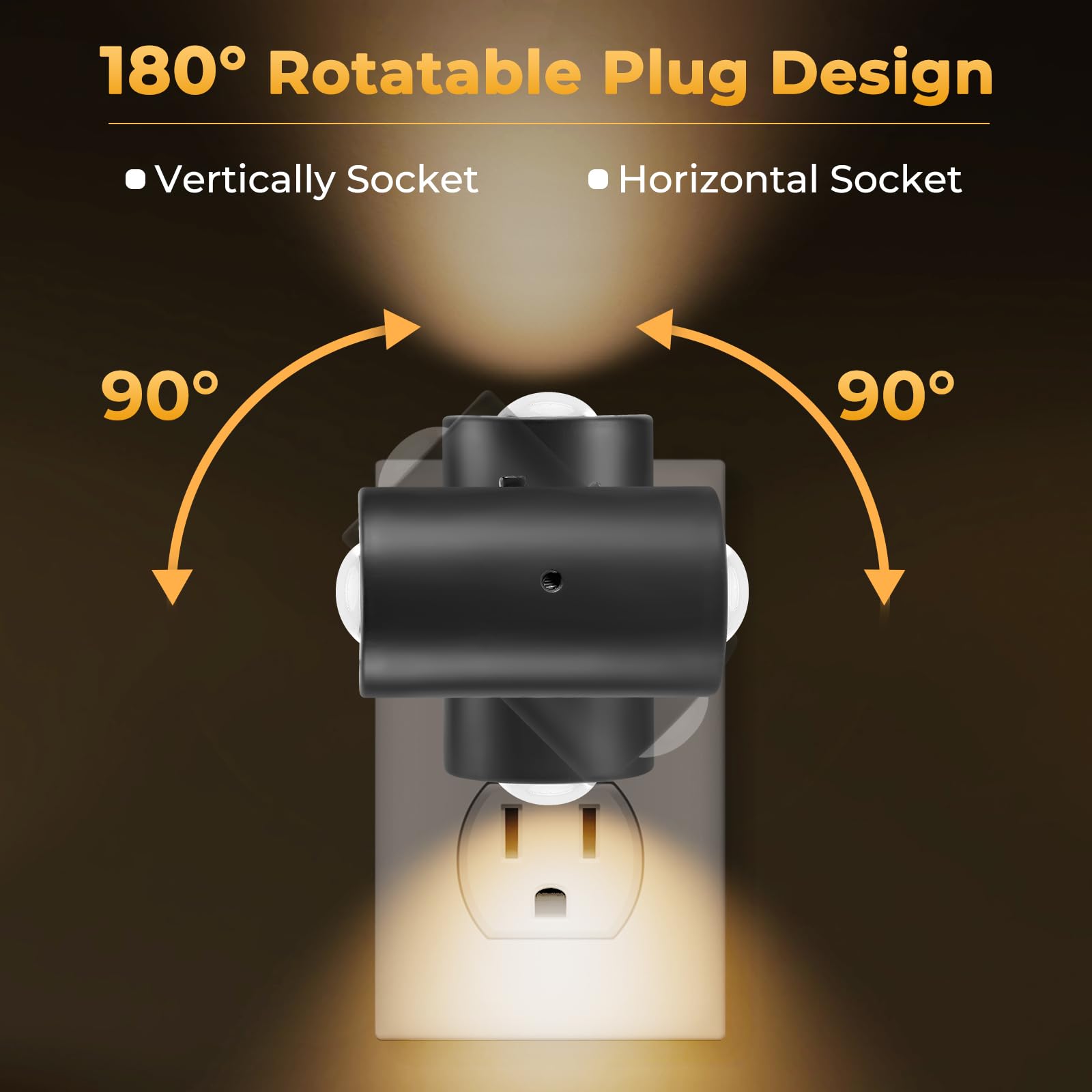 TSEXES LED Night Lights Plug into Wall Dimmable Plug in Night Light Dusk to Dawn 0-200LM Bright Nightlight — view 6