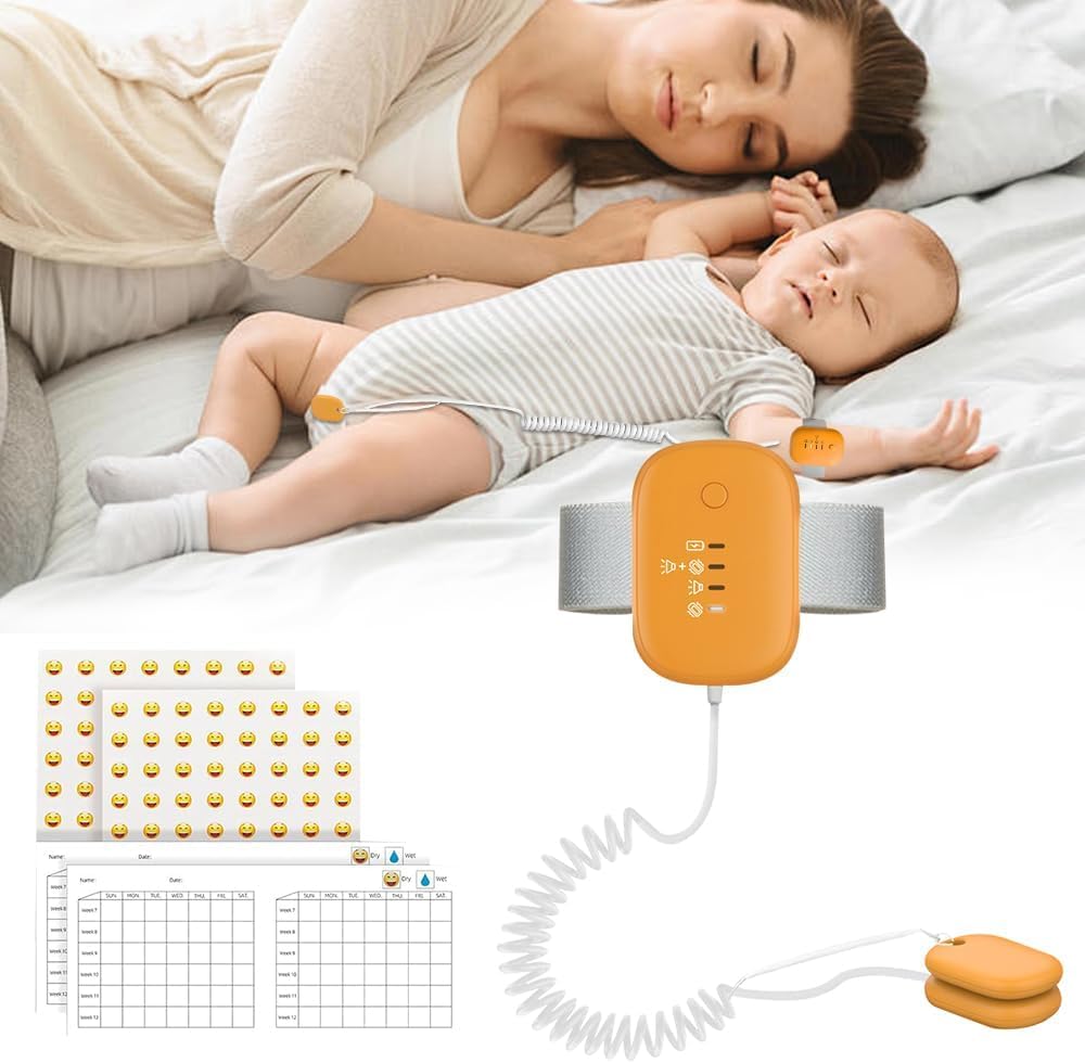 Dhqkqg Bed Wetting Alarm, Bedwetting Alarm with Vibration and Sound, 3 Modes Pottyalarm, USB Rechargeable