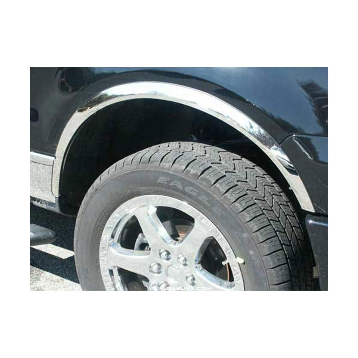 QAA Is Compatible With 2004-2014 Ford F-150 4 Piece Molded Stainless Steel Wheel Well Fender Trim Molding, 2"-2.25" Tapered Width WZ44308