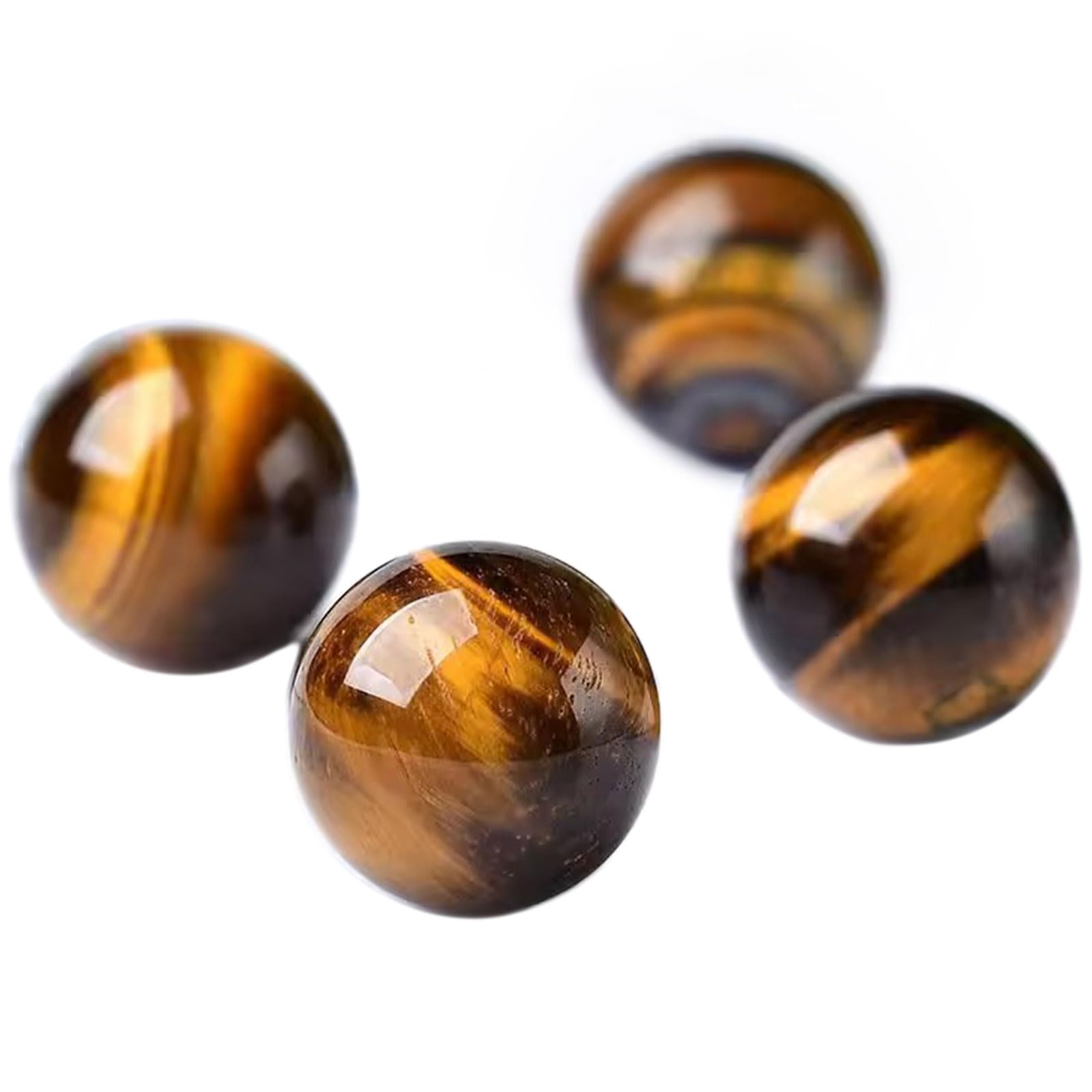 DFrywdgSEY crystal ball, 4pcs Yellow Tiger Eye Crystal Ball Natural Healing Gemstones Stones Round Sphere for Reiki, Meditation(24~26mm)