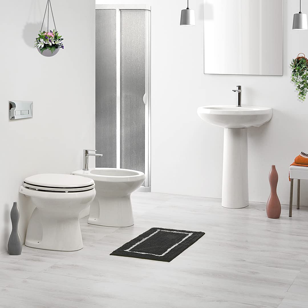 Vaso WC con Bidet Incorporato Ceramica Sanitari CLASSIC Scarico a Terra Made In Italy
