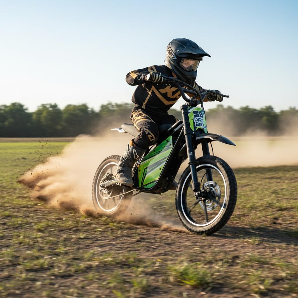 eAhora S4 Pro Electric Dirt Bike for Kids 8-14, Peak 1200W Electric Motorcycle 3-Speed Adjustable Up to 26.8MPH, 48V10.4AH Battery Up to 37 Miles, Max Load 176 Lbs Off-Road Ebike for Kid