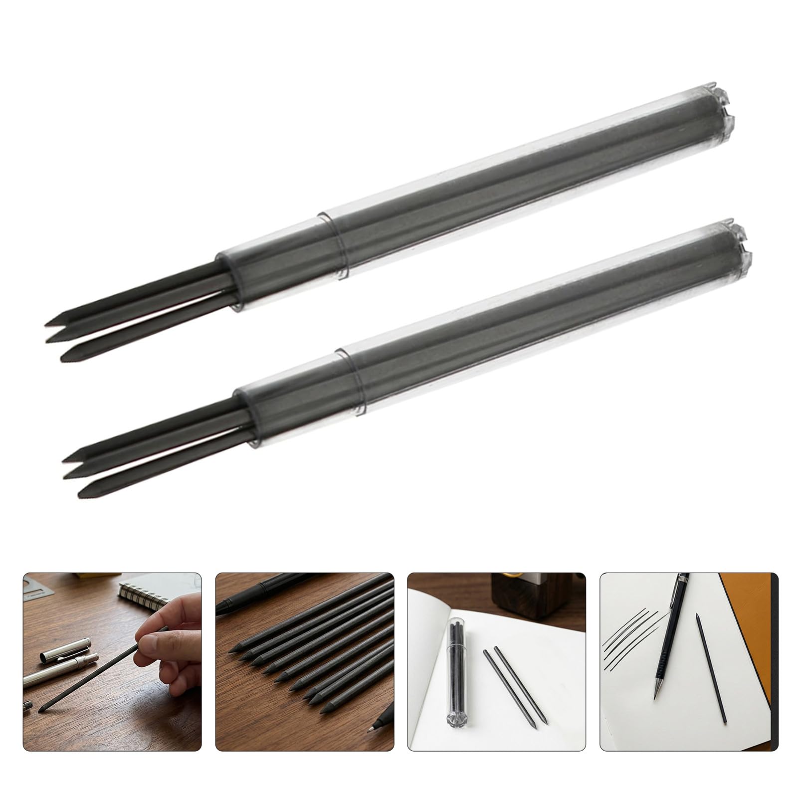 800 Unidades Lápices Hb Recambios de Núcleo 2.0mm Negro para Portaminas, Plástico Resistente Escritura para Dibujo Técnico y Bocetos Profesionales