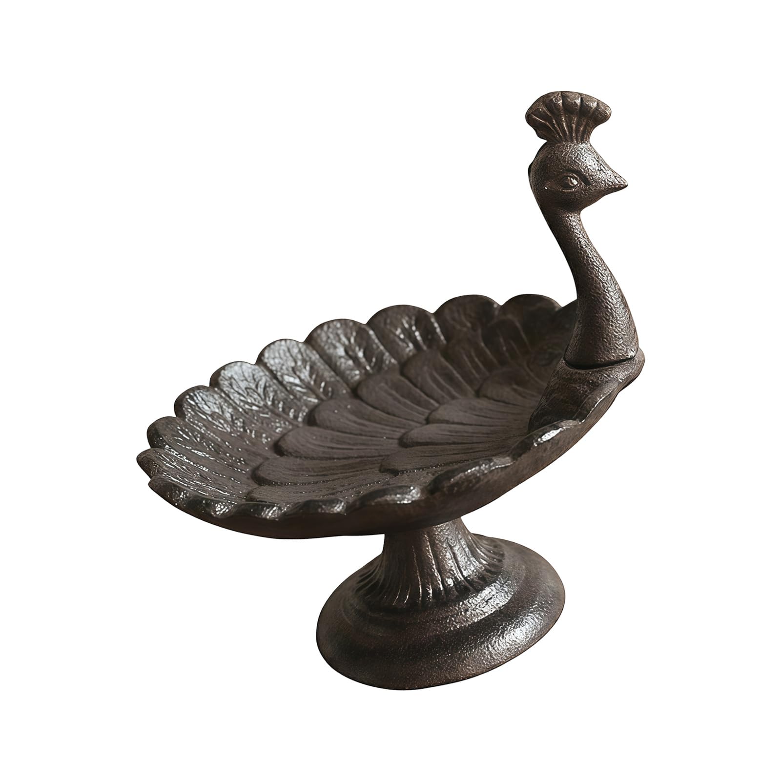 Comedero de pájaros de hierro fundido con diseño rural de Peahen, decoración al aire libre, estación de alimentación para amantes de la naturaleza, baño para decoración de jardín y patio