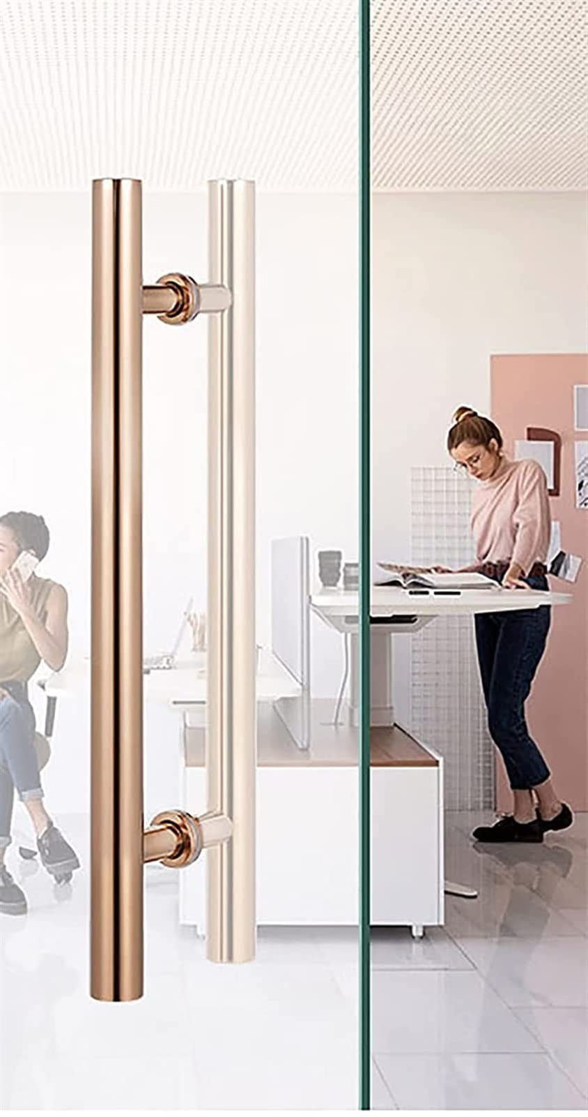DFGHNBVC Heavy Duty Stainless Steel Sliding Barn Door Handle - Modern H Shape Push/Pull Commercial Door Handle For Front Doors, Hotels, Barns Glass Doors,#2-120Cm/47.2In