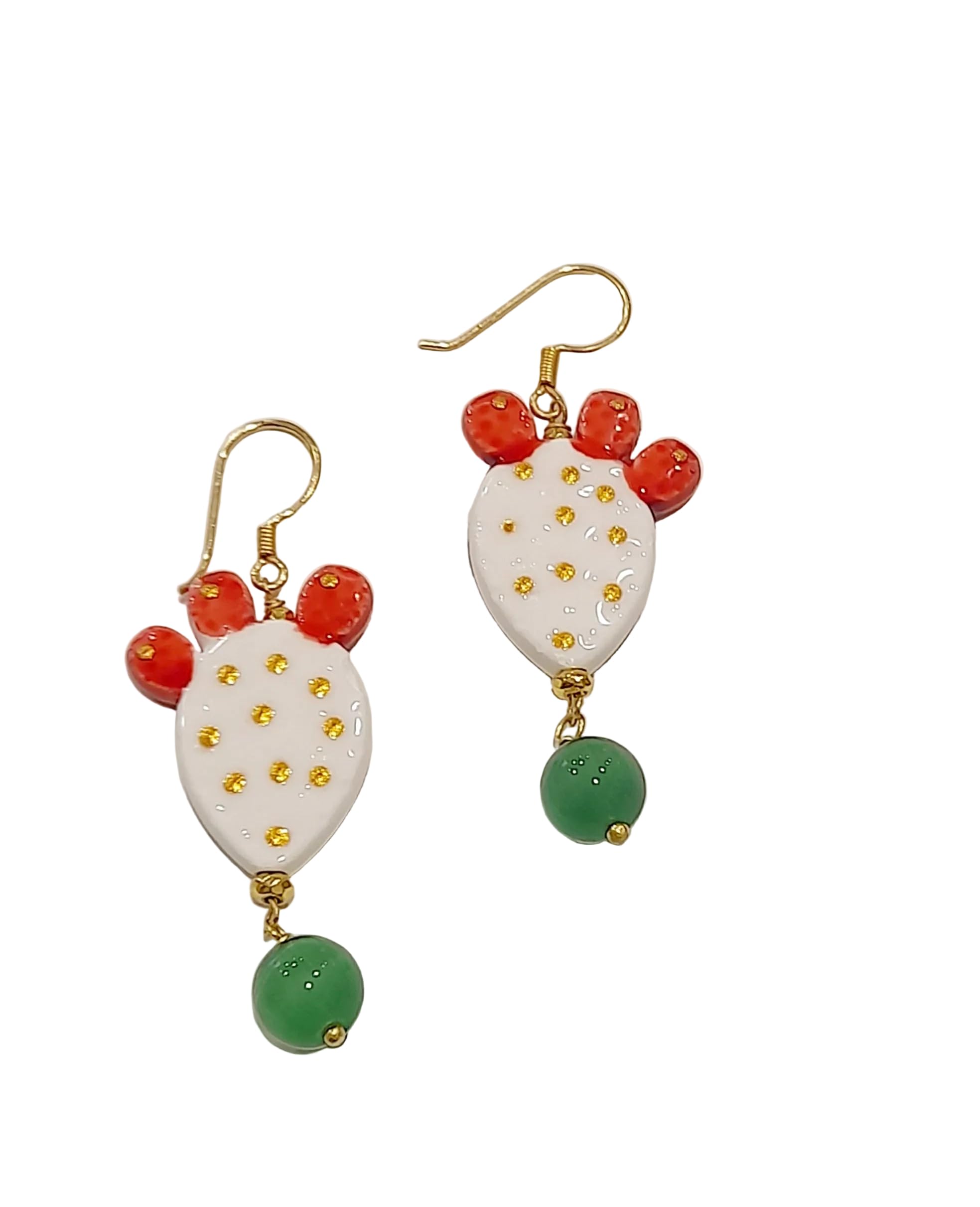 Orecchini Fico d'India in Ceramica di Caltagirone