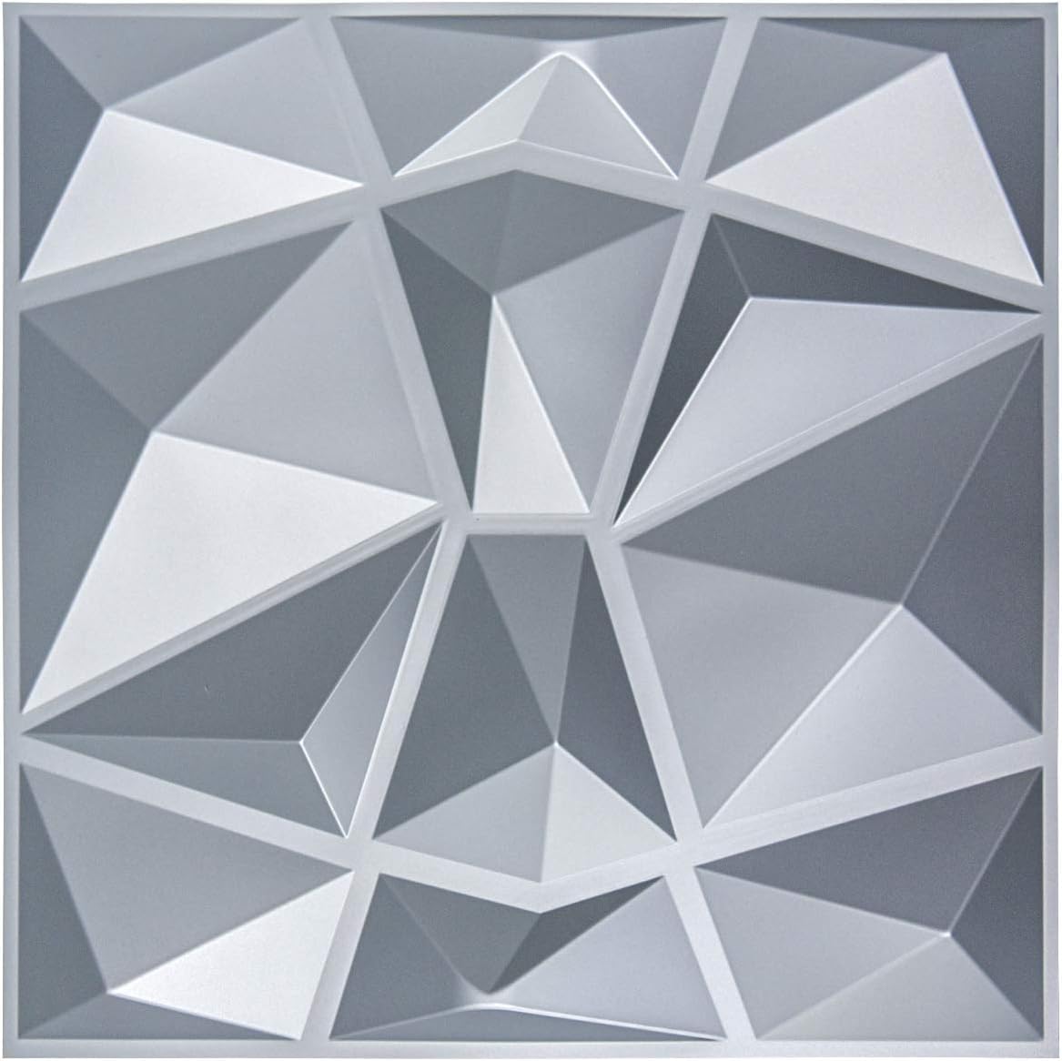50 * 50cm 10 Pack 3D Wall Panel Diamond for Interior Wall Décor, PVC Flower Textured Wall Panels for Living Room Lobby Bedroom Hotel Office, 19.7''x19.7'' Cover 27.Sq.Ft.(Matt Grey)