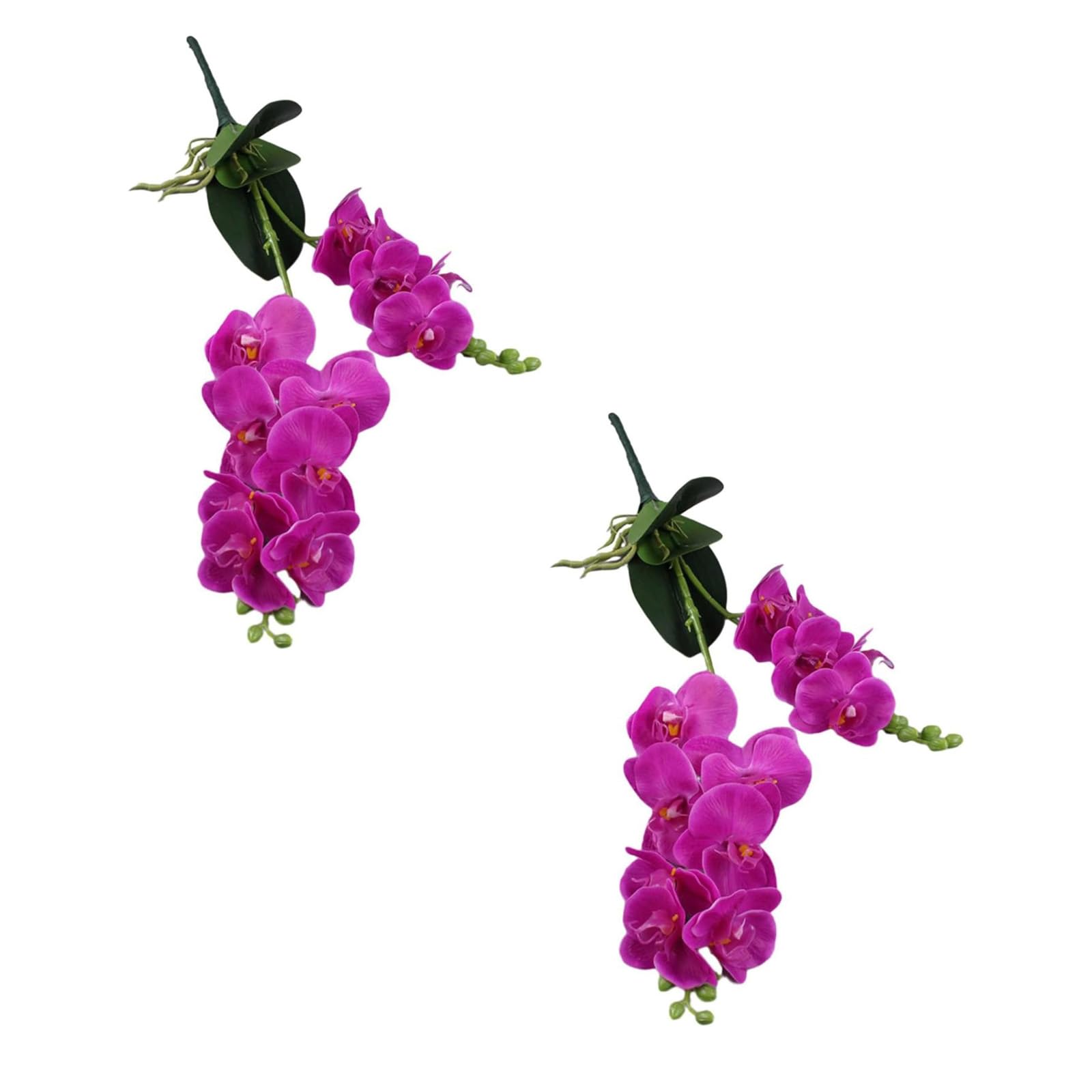 BBTISG 2 Pcs Artificial Orchid Flowers, 12 Heads 2 Fork Artificial Butterfly Orchid Fake Moth Orchids Flowers Artificial Orchid Fake Flowers for Table Centerpieces Living Room Décor (Deep Purple)