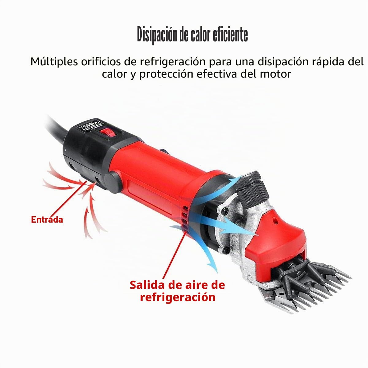 wz Máquina Esquiladora de 1200W 6 velocidades 13 Dientes, Trasquilador Eléctrica para Oveja Cabras, Tijeras Profesionales para esquila de ovejas con Estuche de Aseo CE