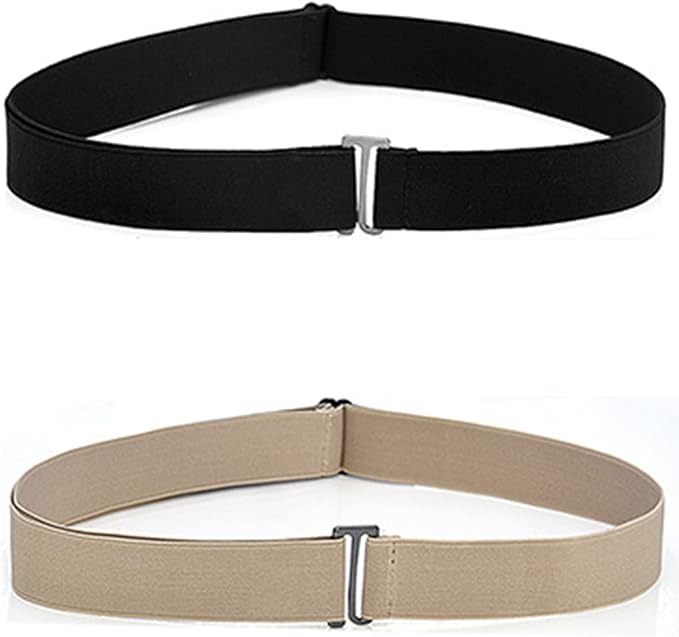 BLMHTWO 2PCS Invisible Elastic Belt, Adjustable No Show Belts No Buckle