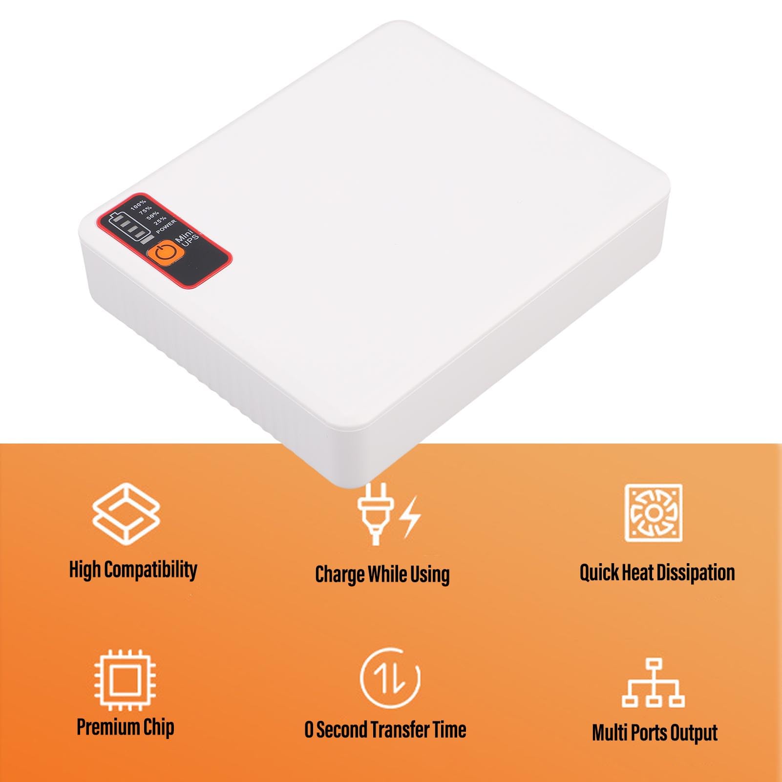 Fafeicy Gruppo di continuità UPS con Uscite Multiple di Tensione di Piccole Dimensioni 12000 MAh 18 W con USB 5 V 9 V 12 CC Tipo C per Modem Router (Spina europea)