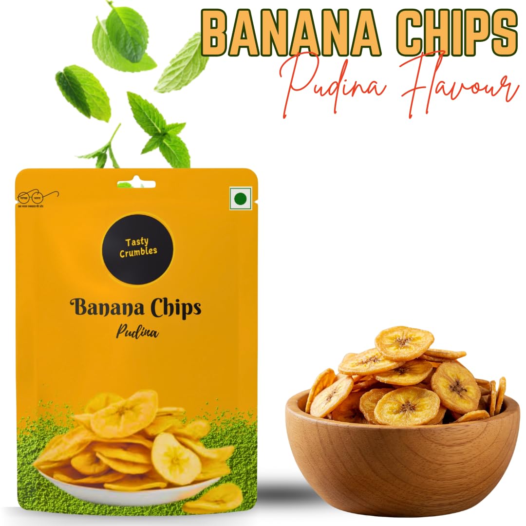 Tasty Crumbles Banana Chips, Salted and Pudina Flavour Combo, 400g, Pack of 2(Each 200g) 2