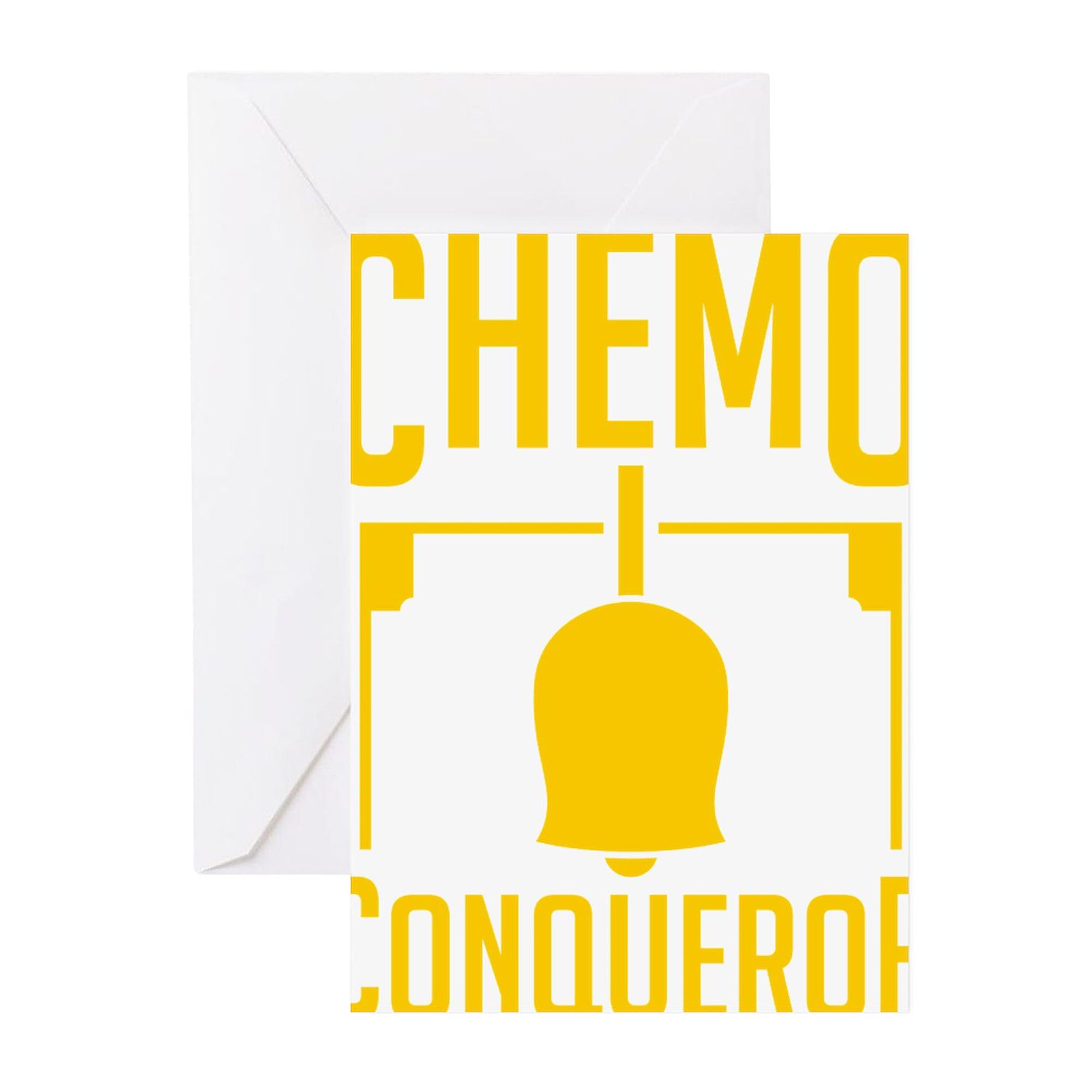 CafePress Chemo Conqueror Cancer Patient Awar Greeting Cards Folded Greeting Cards (10-pack) Glossy