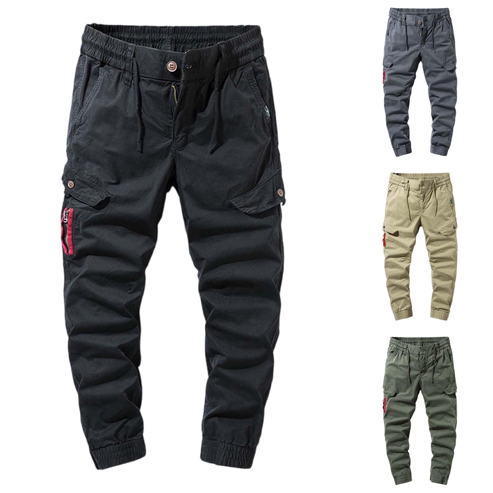 Cargohose Herren Lang Chinohose Bergsteigerhose Leichte Tactical Hose Trekkinghose Freizeithose Elastische Taille Mit Kordelzug Und Multi Taschen Laufhose Hosenbeine Mit Schrumpfdesign