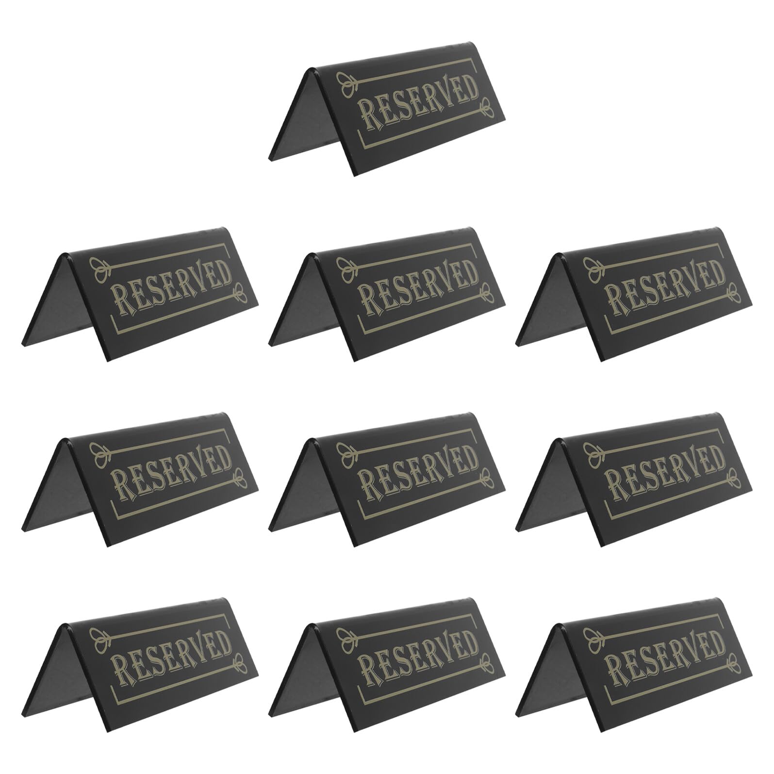TOYANDONA Letreros de Mesa Reservados de Acrílico Negro 10 Piezas Doble Cara para Restaurantes Bodas Ceremonias Señalización para Eventos y Fiestas