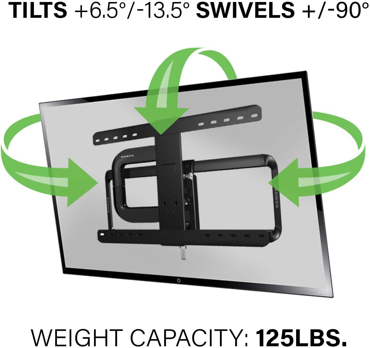 Sony XR77A80K 77" 4K Bravia XR OLED High Definition Resolution Smart TV with a Sanus VLF525-B1 Full-Motion Premium Series Mount for 50"-82" Flat Screen TV's (2022) 77 50-82 Full Motion