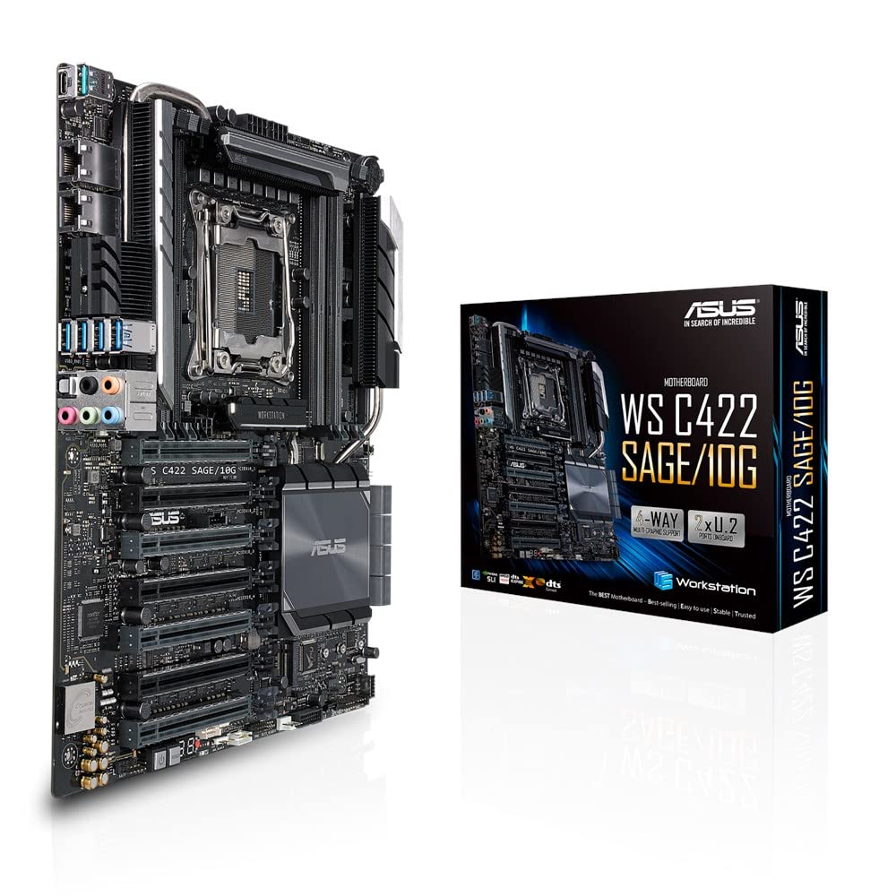 ASUS WS C422 SAGE/10G, Scheda Madre Intel, Slot DDR4, Nera