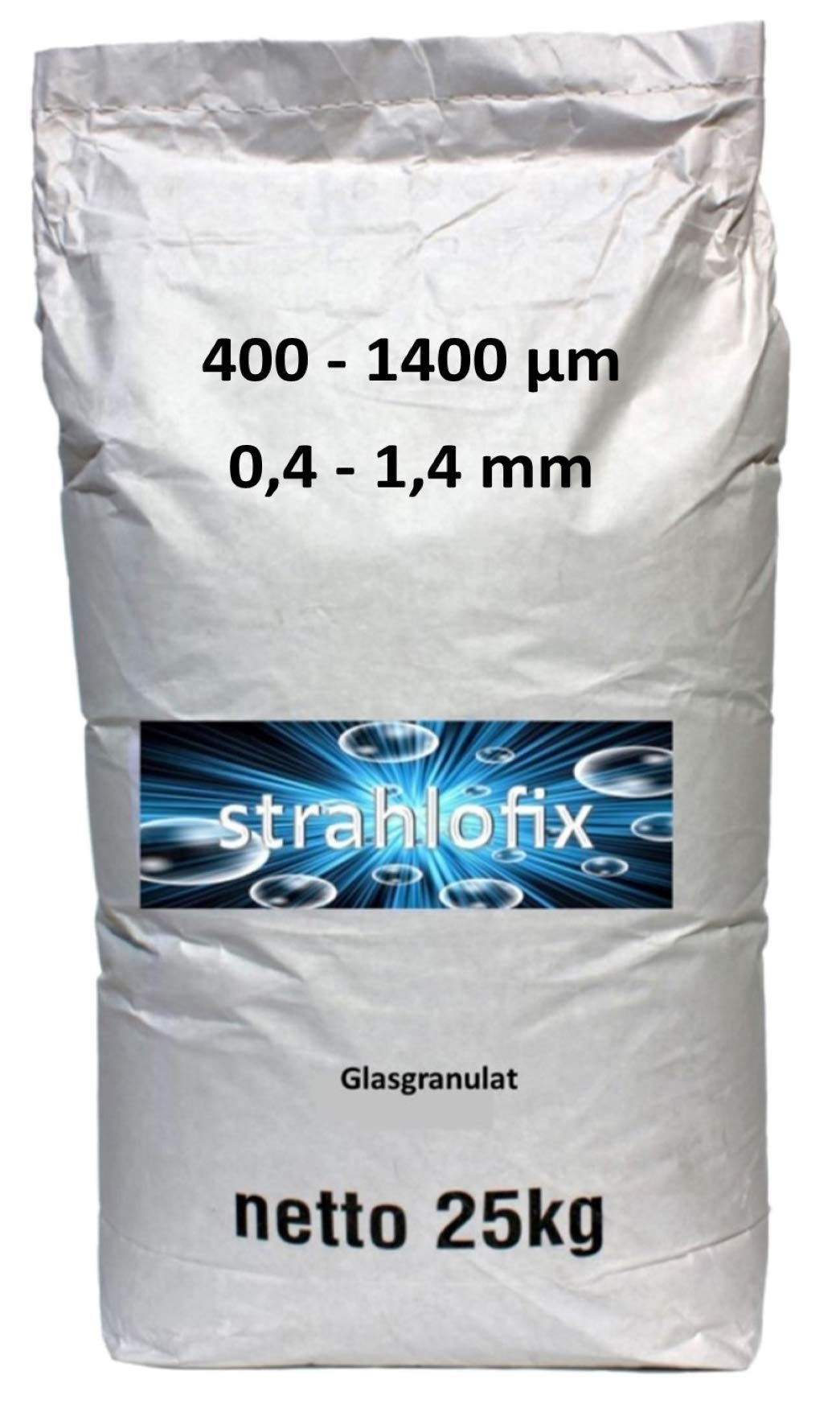25 kg Strahlmittel Glasgranulat gebrochenes Glas (400-1400 µm) | Gebrochenes Glas