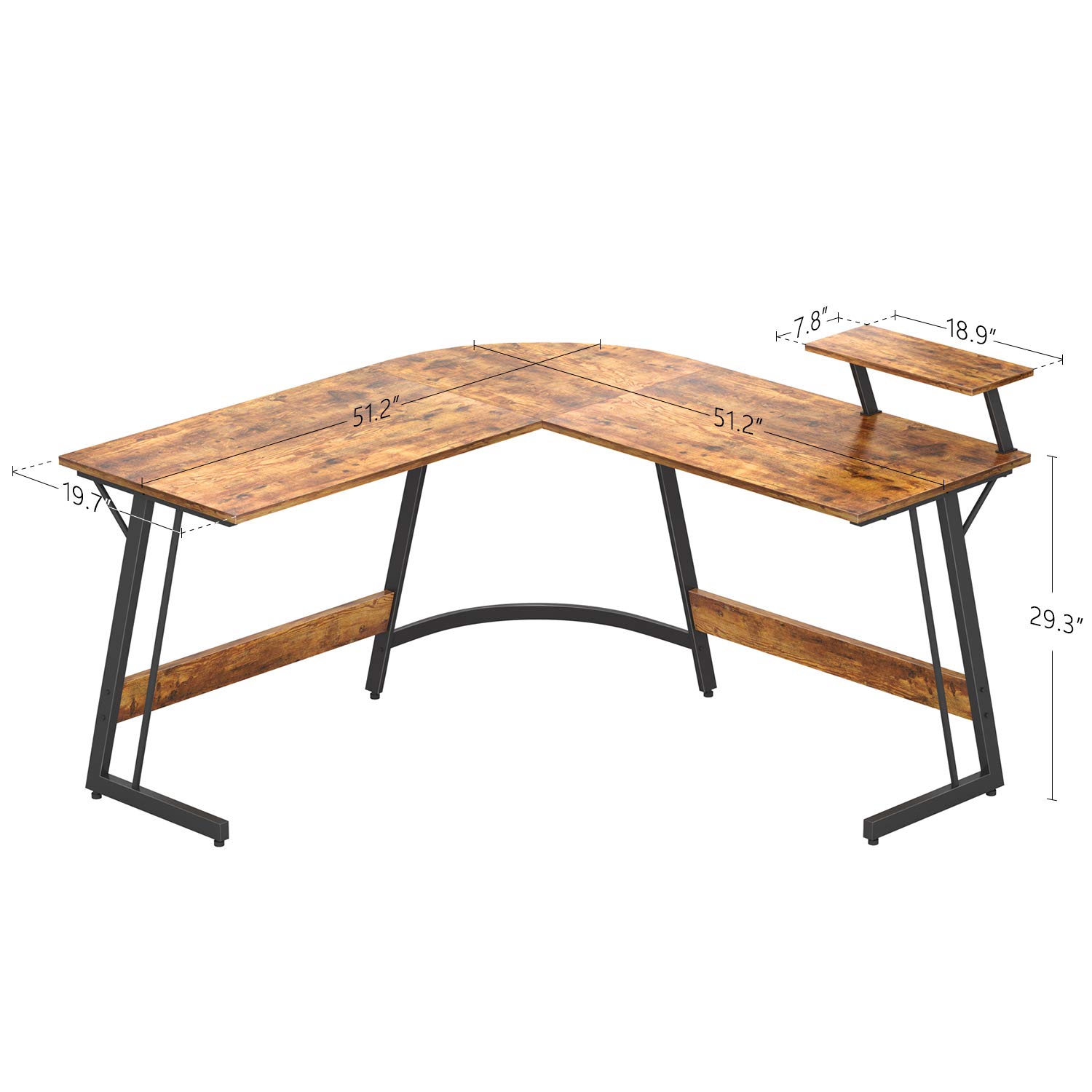 Cubiker Modern L Shaped Corner Office Desk, Home Study Wood Computer