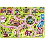 Mybecca Kids Rug Colourful Fun Land 3' x 5' Roads Childrens Floor Play Children Area Rug Mat Playroom & Nursery (39
