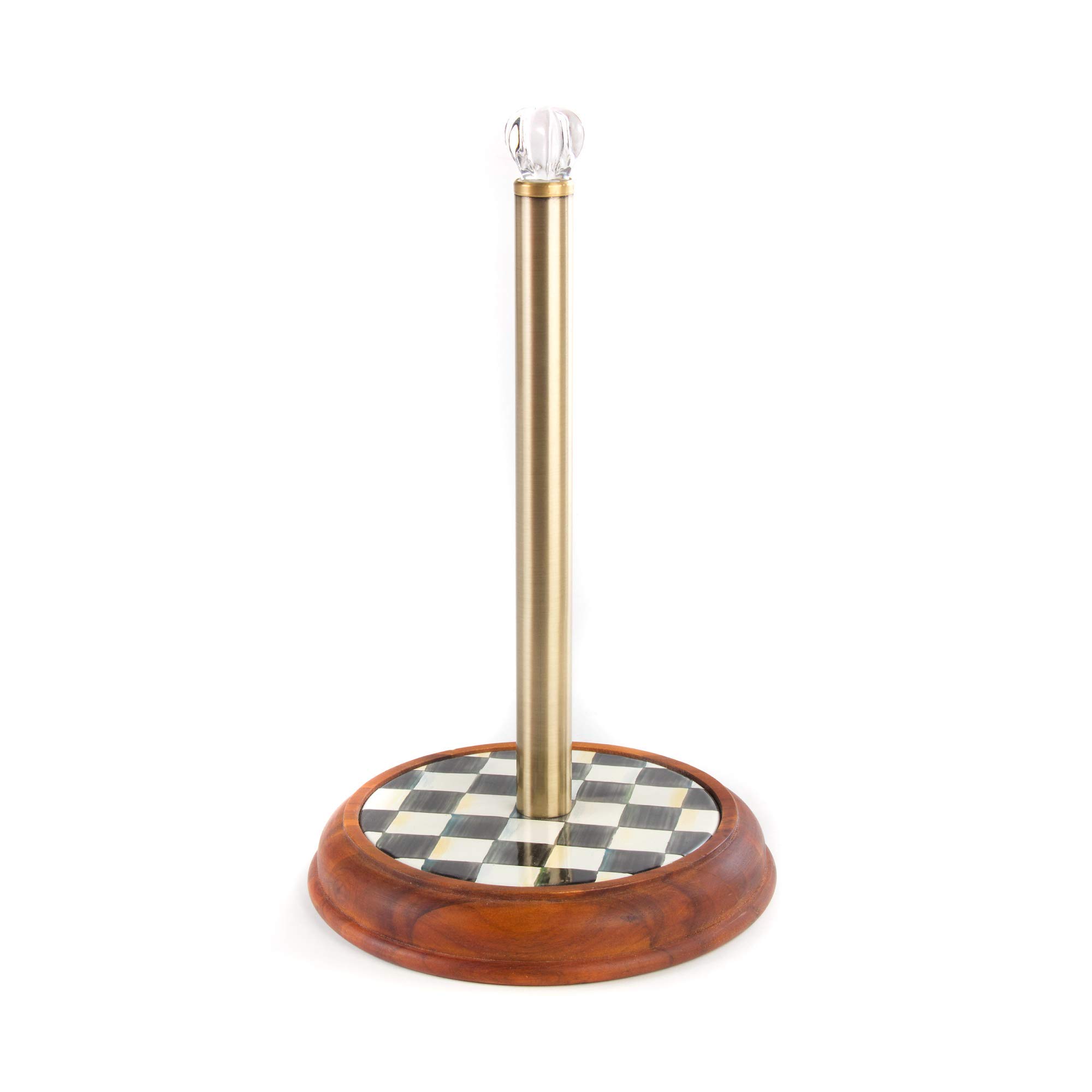 MacKenzie-Childs Courtly Check Wood Paper Towel Stand, Paper Towel Holder for Kitchen