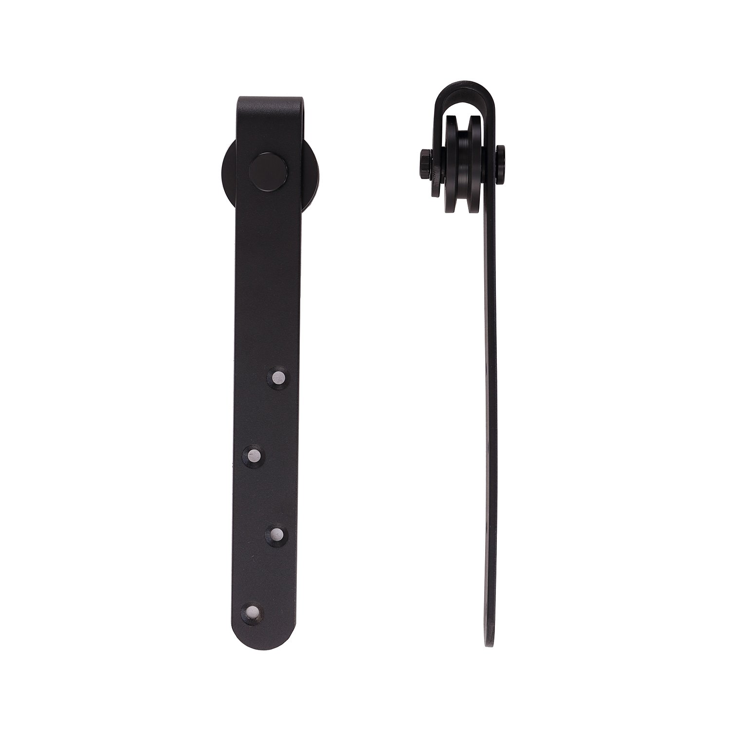 HOMCOM Kit de Porte Coulissante Système Galandage Largeur Max. 0,9 m Noir | pour Porte Épaisseur 20-25 mm, Charge Max. 20 Kg, Acier