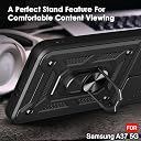 TheGiftKart Back Cover for Samsung Galaxy A37 5G Case | Armor Case with Sliding Camera Cover, Kickstand & Ring Holder | 360 Degree Protection Galaxy A37 5G Back Cover (PC & TPU, Black) gallery image