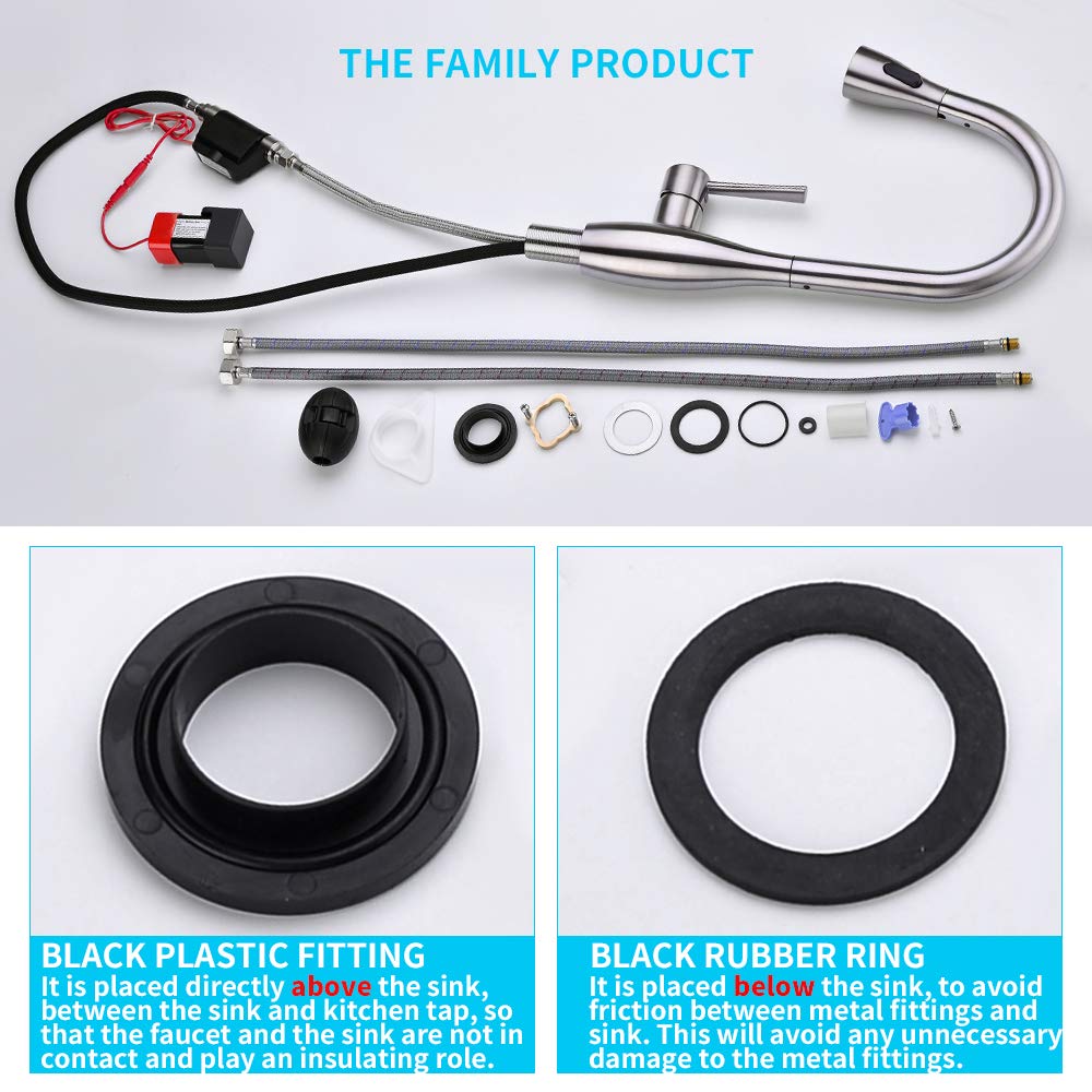 CREA Touch Sensor Kitchen Tap, Pull Out Kitchen Mixer Tap with Dual