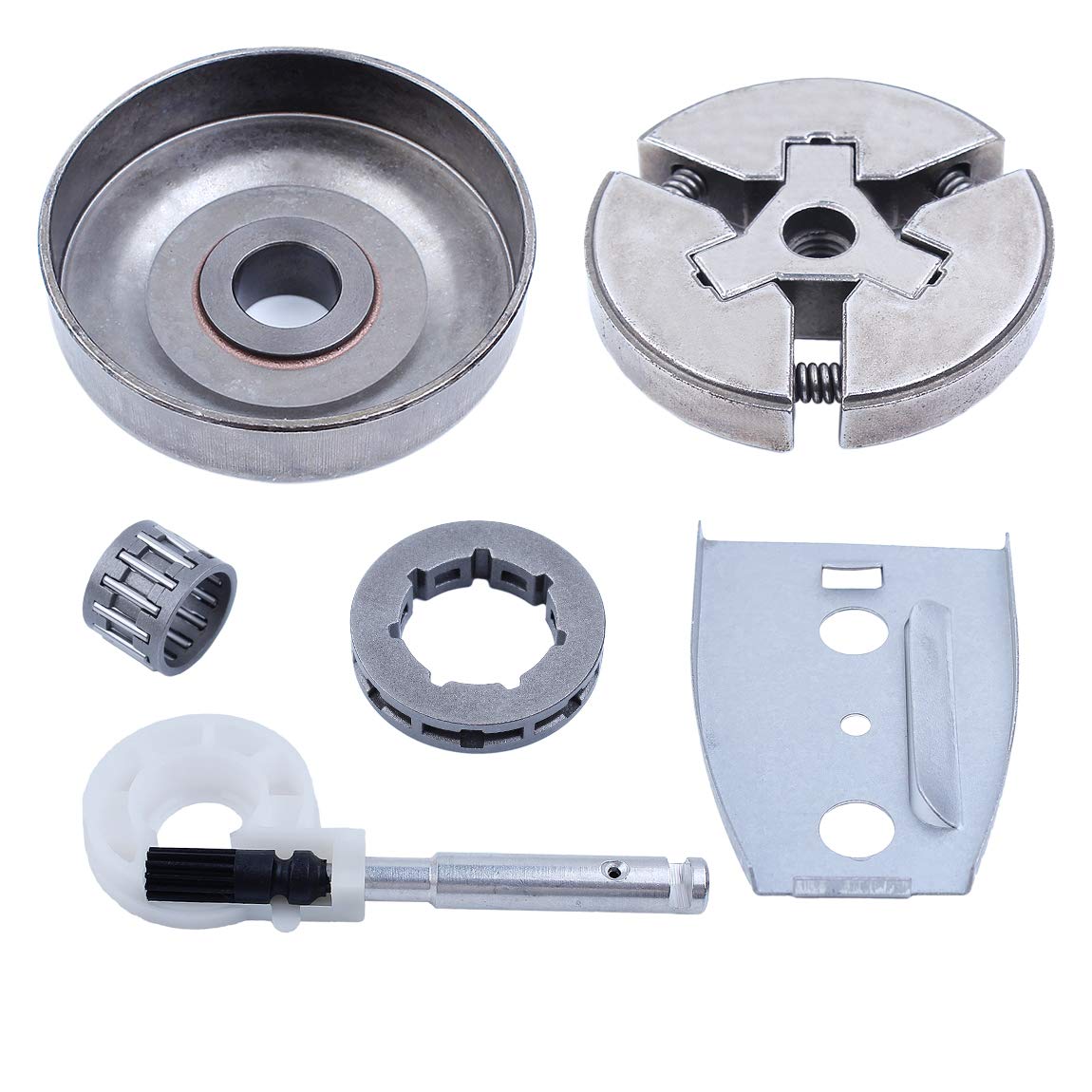 325-7Teeth Clutch Bell Tambor Piñón Borde y bomba de aceite Guía Placa de barra para Husqvarna 51 55, 55 Rancher Repuestos de motosierra Nuevo