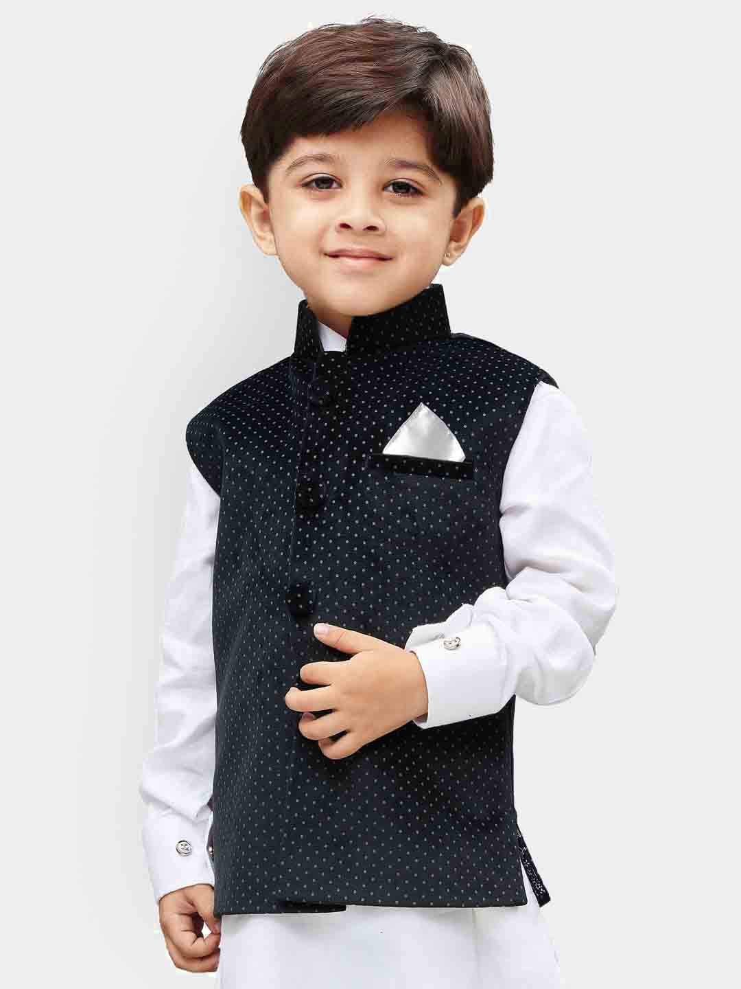 Jbn Creation Boys' Black Velvet Nehru Jacket_Vasbjbl014_28