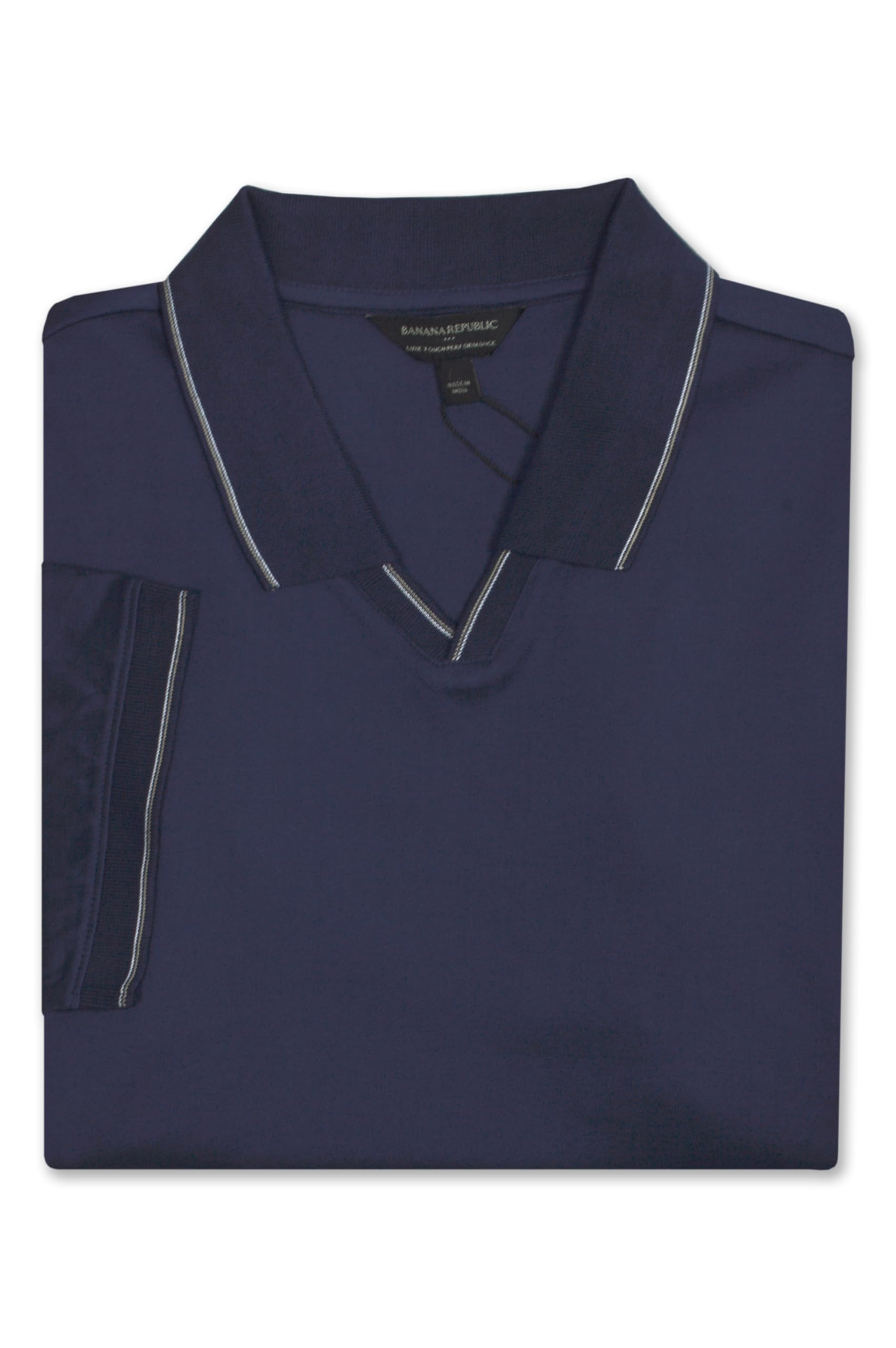 Banana Republic Mens Standard Fit Luxe Touch Cotton Open Collar Polo Shirt