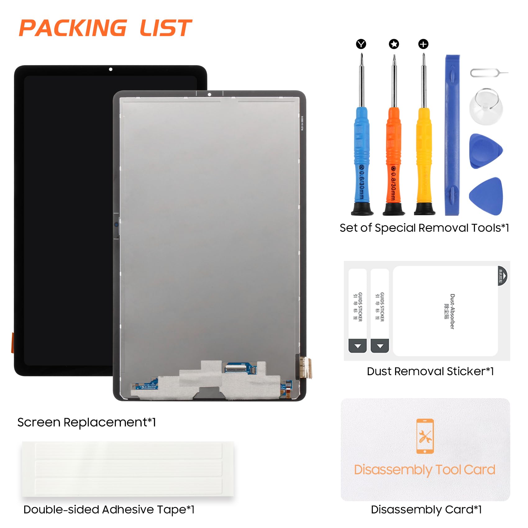 LCD Bildschirm für Samsung Galaxy Tab S6 Lite 2022 LCD Display für Samsung Tab S6 Lite 2022 SM-P613 SM-P619 10,4 Zoll Bildschirmersatz Digitizer Glasplatte Assembly mit Reparatur, Schwarz