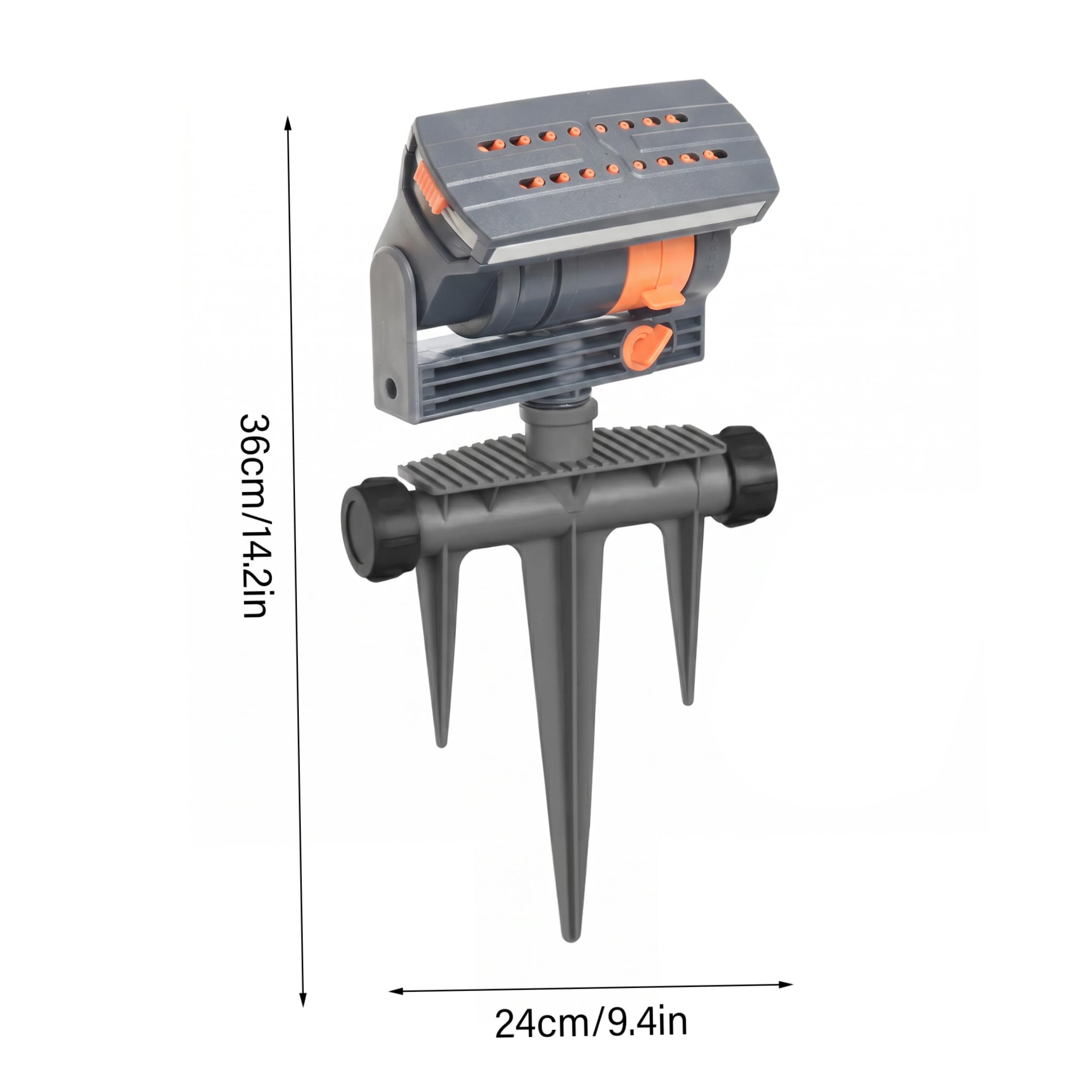 Aspersores, Aspersores De Césped para Jardín, Aspersor Oscilante Automático De Cobertura De 180 ° con Estaca De Trípode, Aspersor De Jardín De 4 Modos De Aspersión para Patio Y