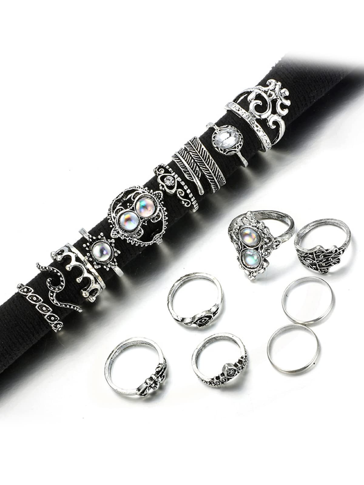 Astonish Oxidised Rings Set of 3