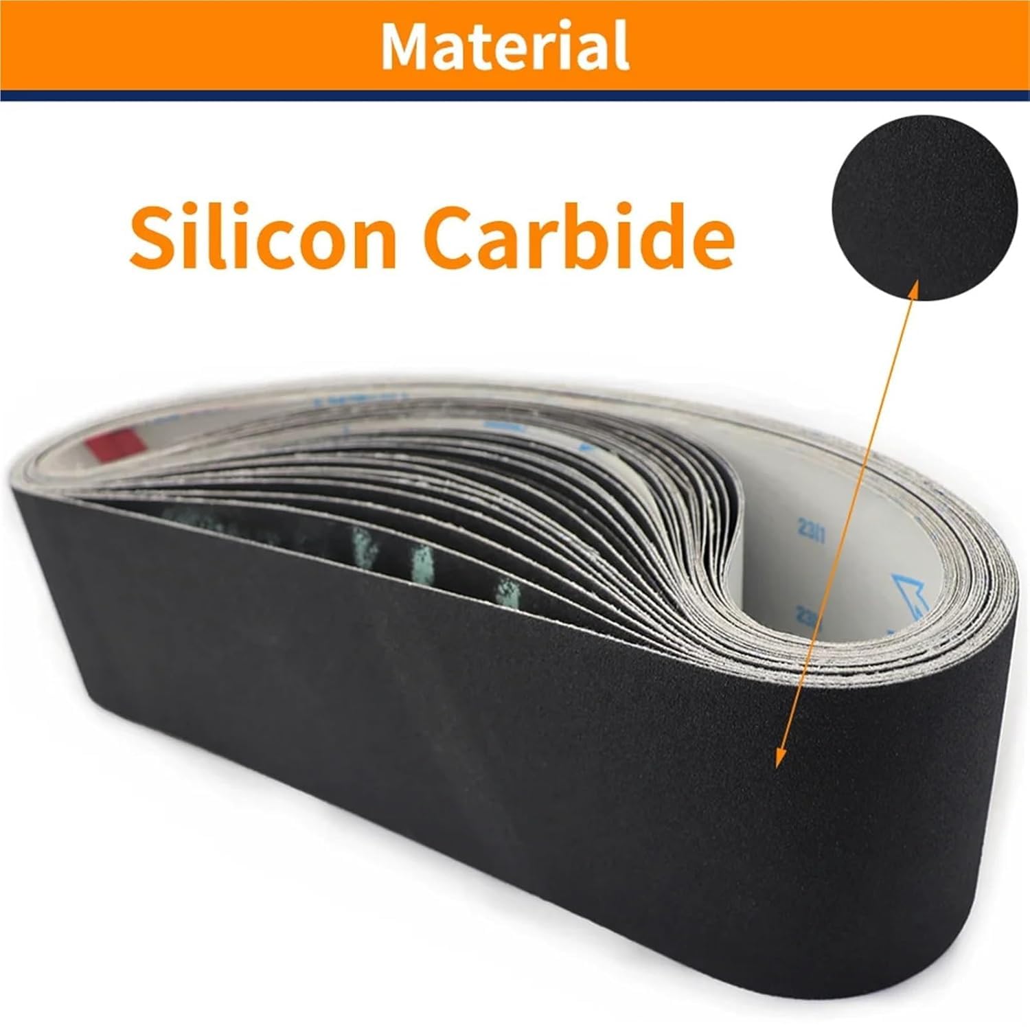 Nastro abrasivo Nastro abrasivo 7 pezzi 915x100mm al carburo di silicio, P60-1000 flessibile a doppio uso asciutto e bagnato for metallo Legno Rame Alluminio(7PC 150 Grit)