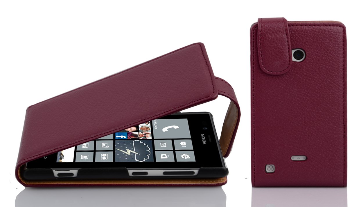 Case Compatible with Nokia Lumia 720 in Pastel Purple - Flip Style Case Made of Structured Faux Leather - Wallet Etui Cover Pouch PU Leather Flip