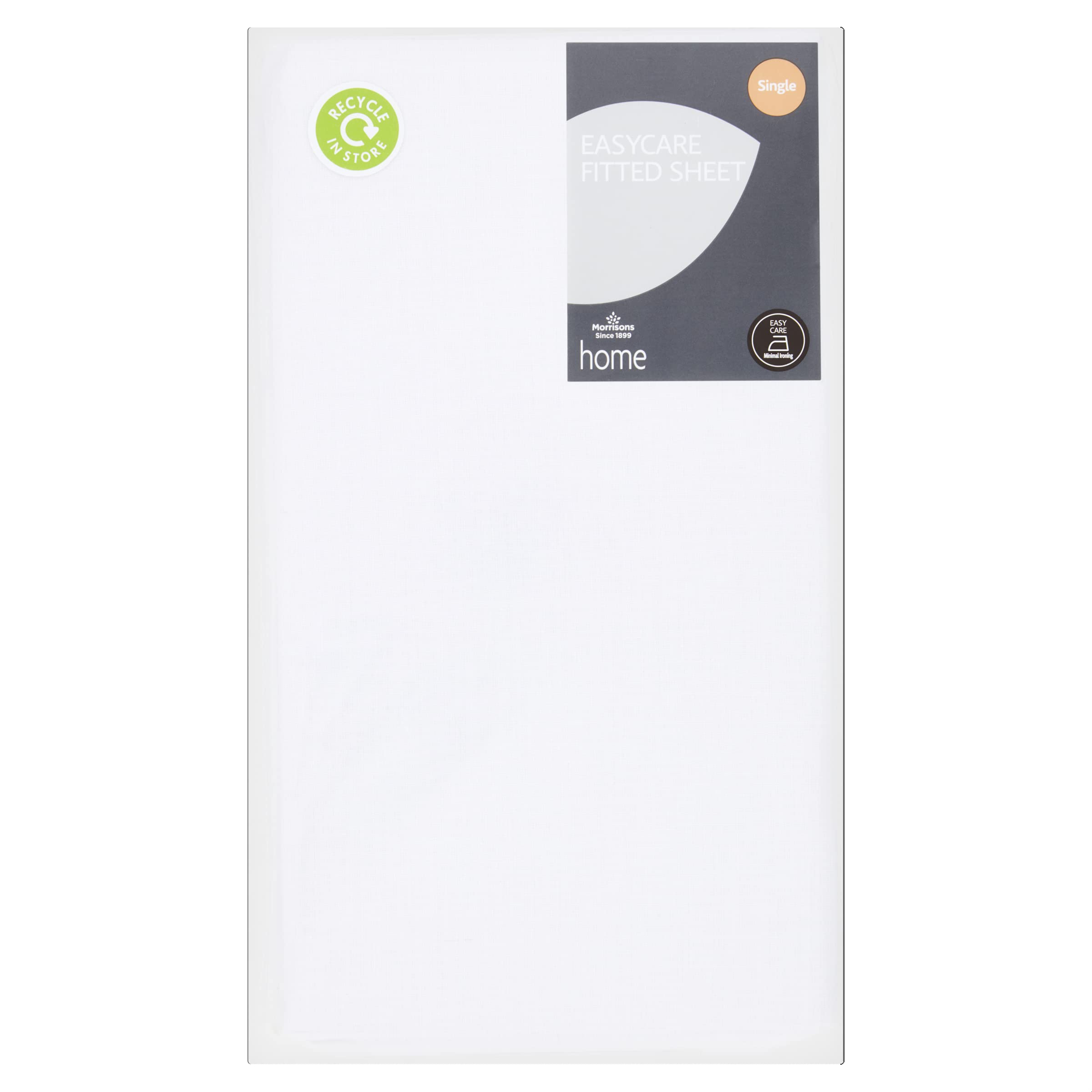 Morrisons Easy Care Cotton White Fitted Sheet Single