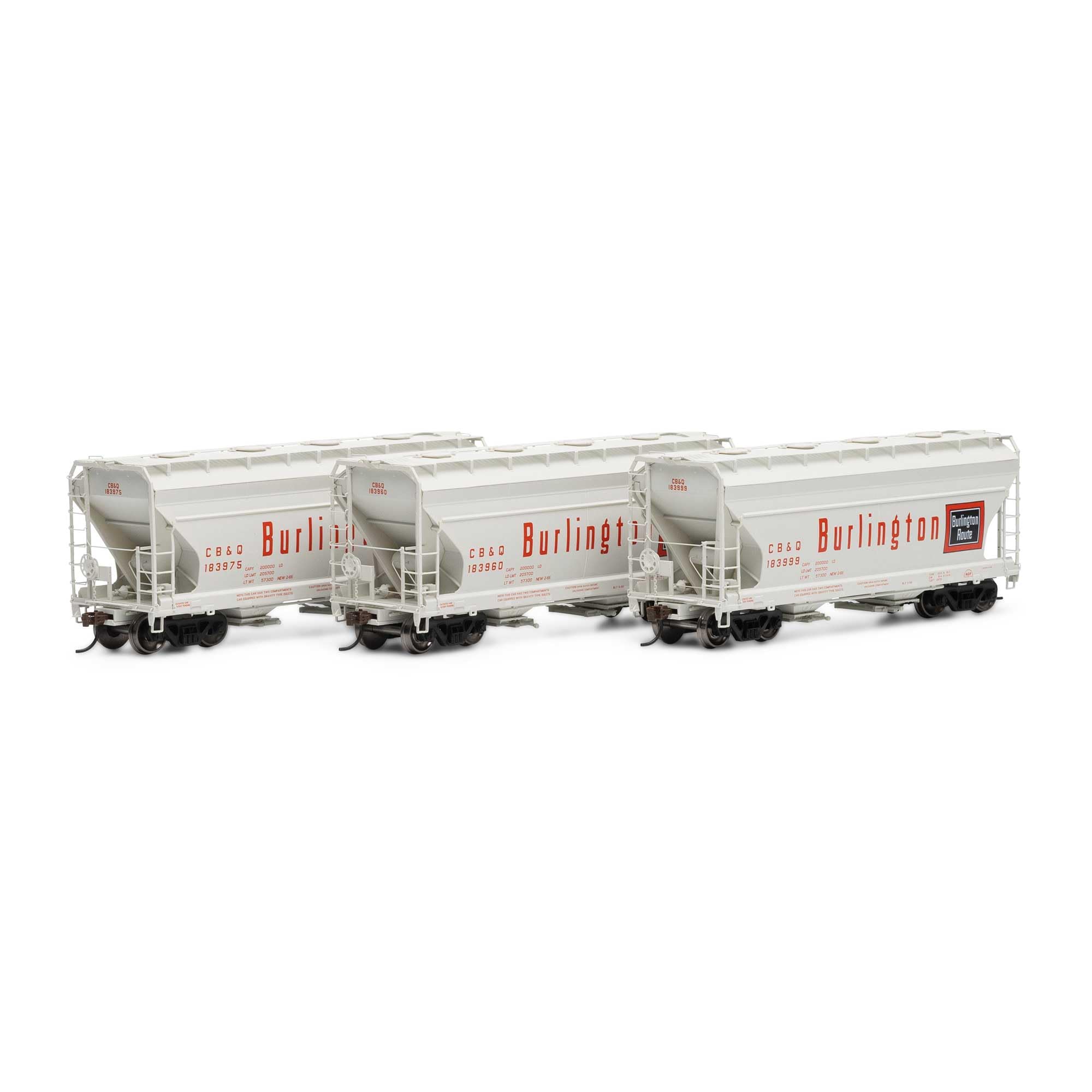 Athearn HO ACF 2970 Covered Hopper CB&Q 3 ATH81064 HO Rolling Stock