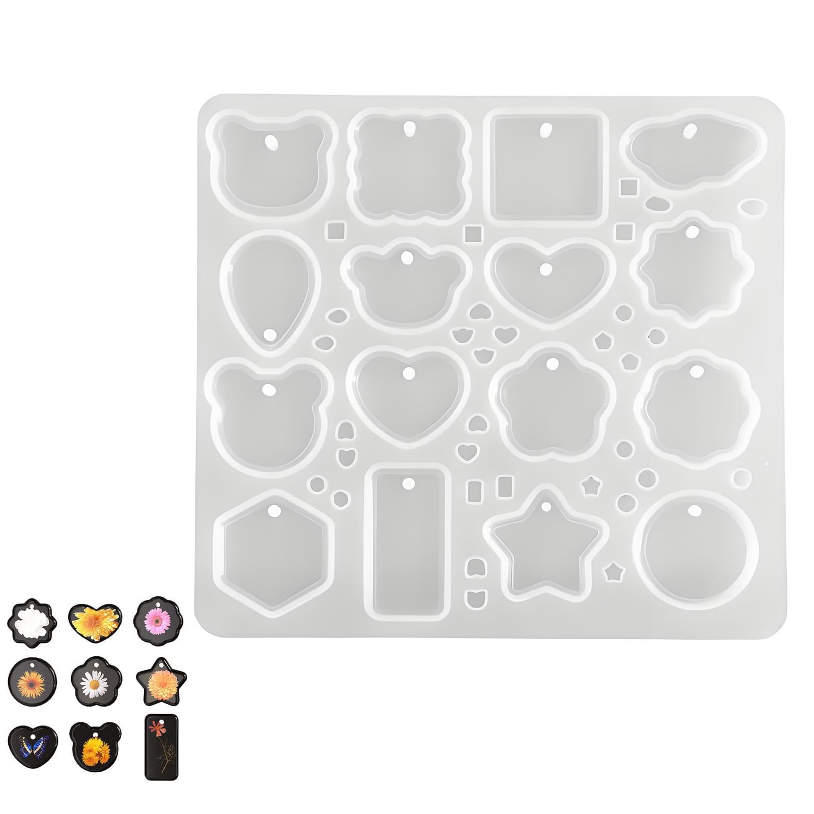 Moldes de silicona para joyería, pendiente irregular y colgante casero