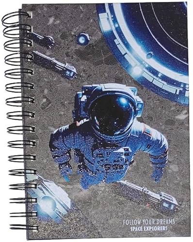 Grey Stone Spiral Bound Space Print Notebook, A5 Size